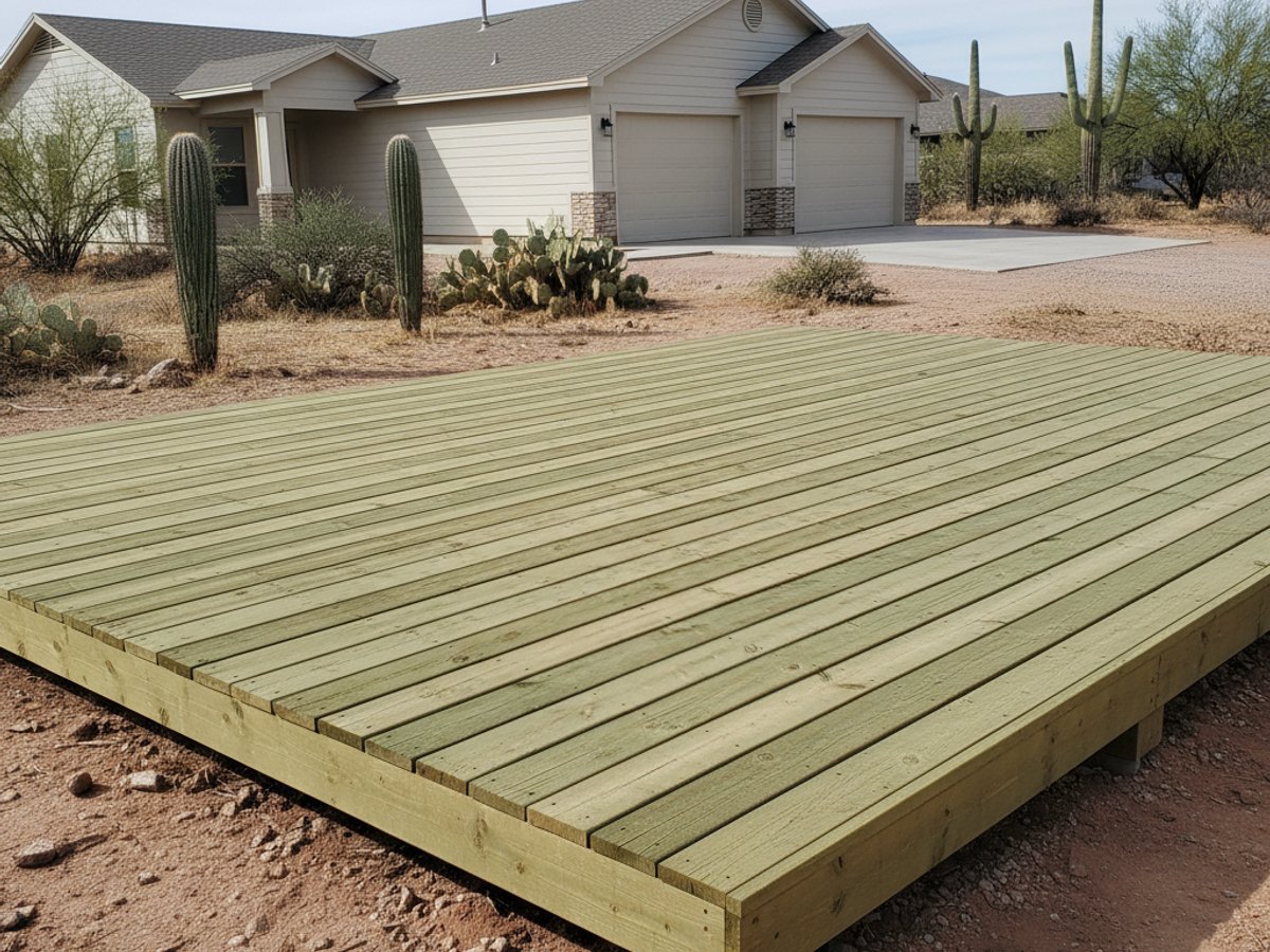 Aim High Deck Co crew at work on a home in Mesa, AZ